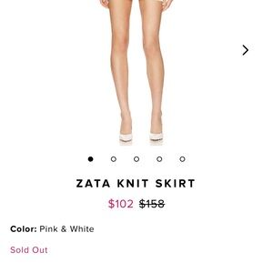 Lovers And Friends Knit Skirt in Pink and White